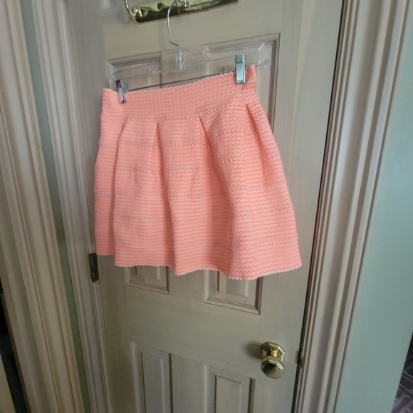Misses sz M Blue Tique Neon Orange Rik Rak design Mini skirt - Picture 3 of 9